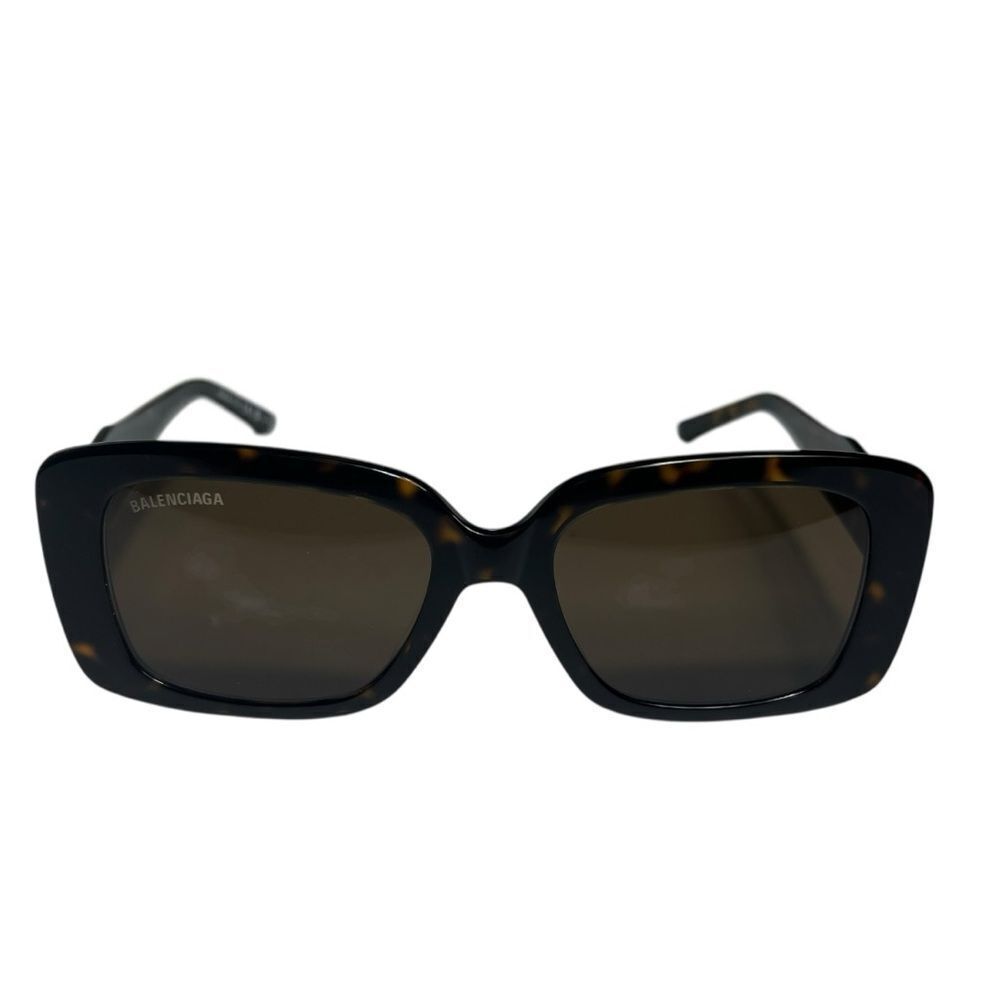 NWOT Balenciaga BB0048S Havana Tortoise Shell Rectangle Square Sunglasses - Picture 8 of 9